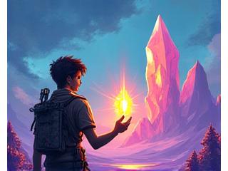 Cover art for 'Shard Seekers', an indie board game featuring fantastical creatures and crystal formations.