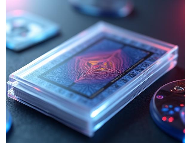 Transparent card sleeves protecting a poker-sized playing card